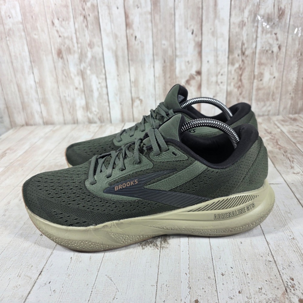 Brooks Adrenaline GTS 24 Mens Running Shoes Olive Green 9.5 D - Picture 2 of 9